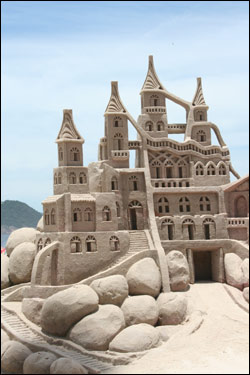 Copacabana beach sand castle
