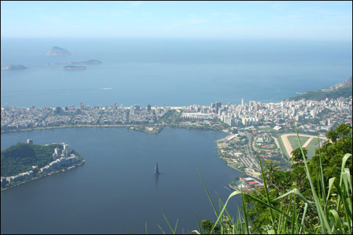 Overlooking Rio De Janeiro from Corcovado hill