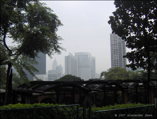 View of city from park